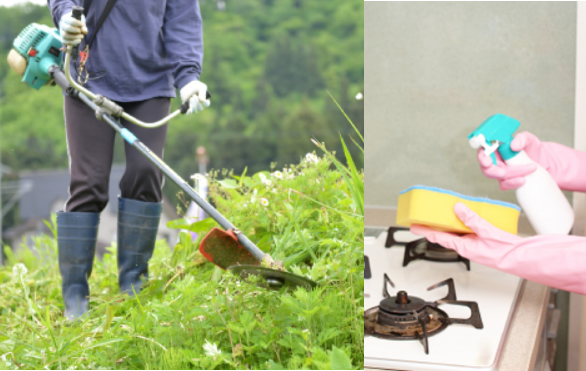 草刈り、家具の組み立て、お部屋の模様替えなどもお任せください